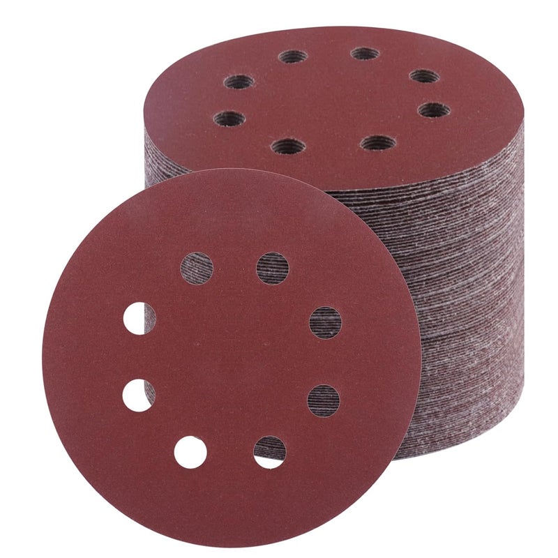 Vesagrin 100 PCS 5 Inch Sanding Discs 320Grit, Round Hook and Loop Sandpaper for Random Orbital Sander - Image 1
